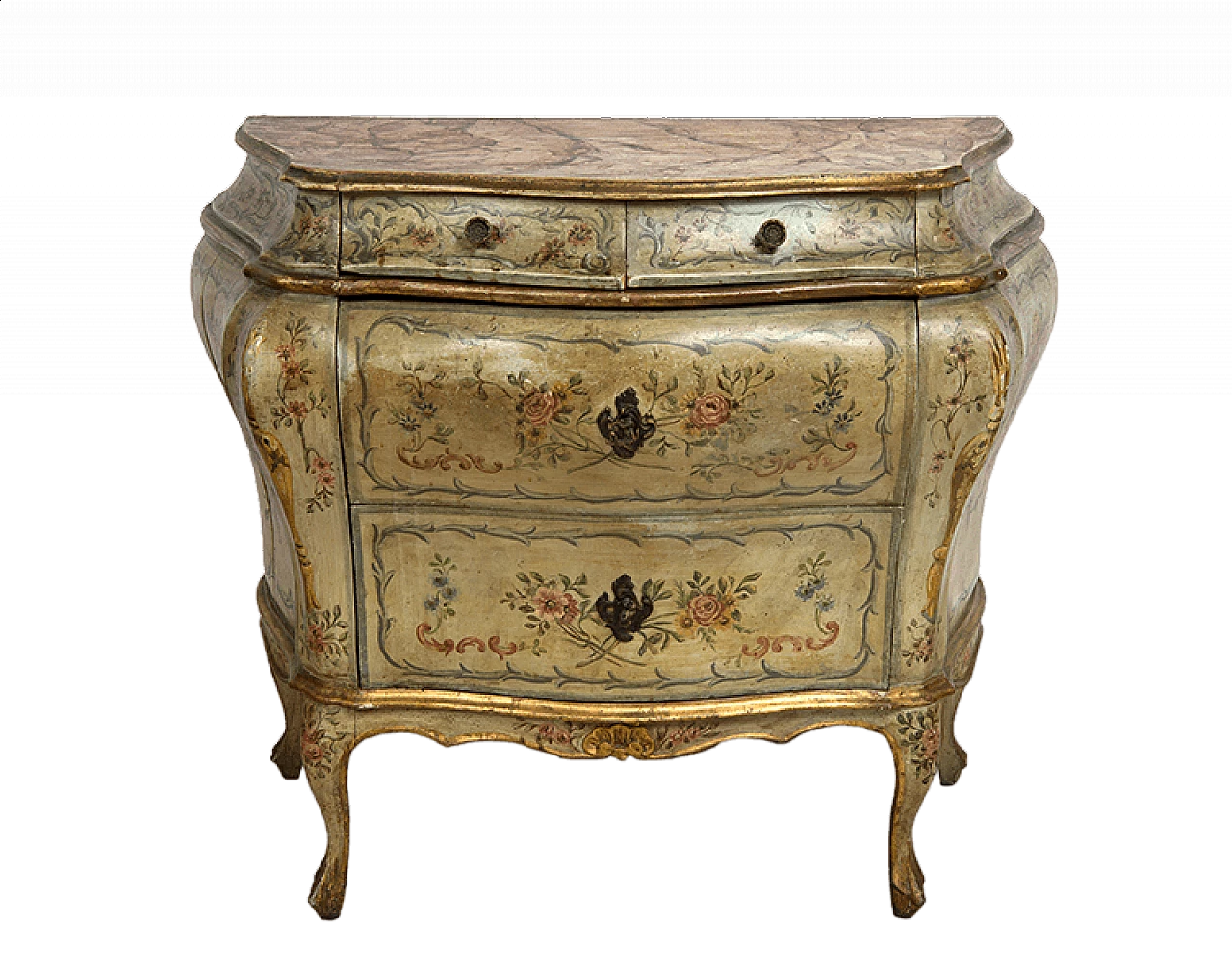 Louis XV style bedside table in painted wood, early 20th century 6