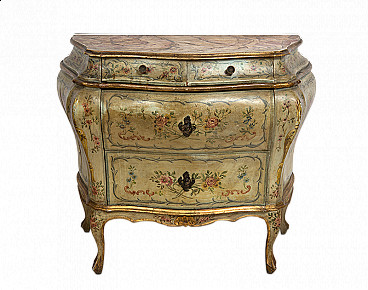 Louis XV style bedside table in painted wood, early 20th century