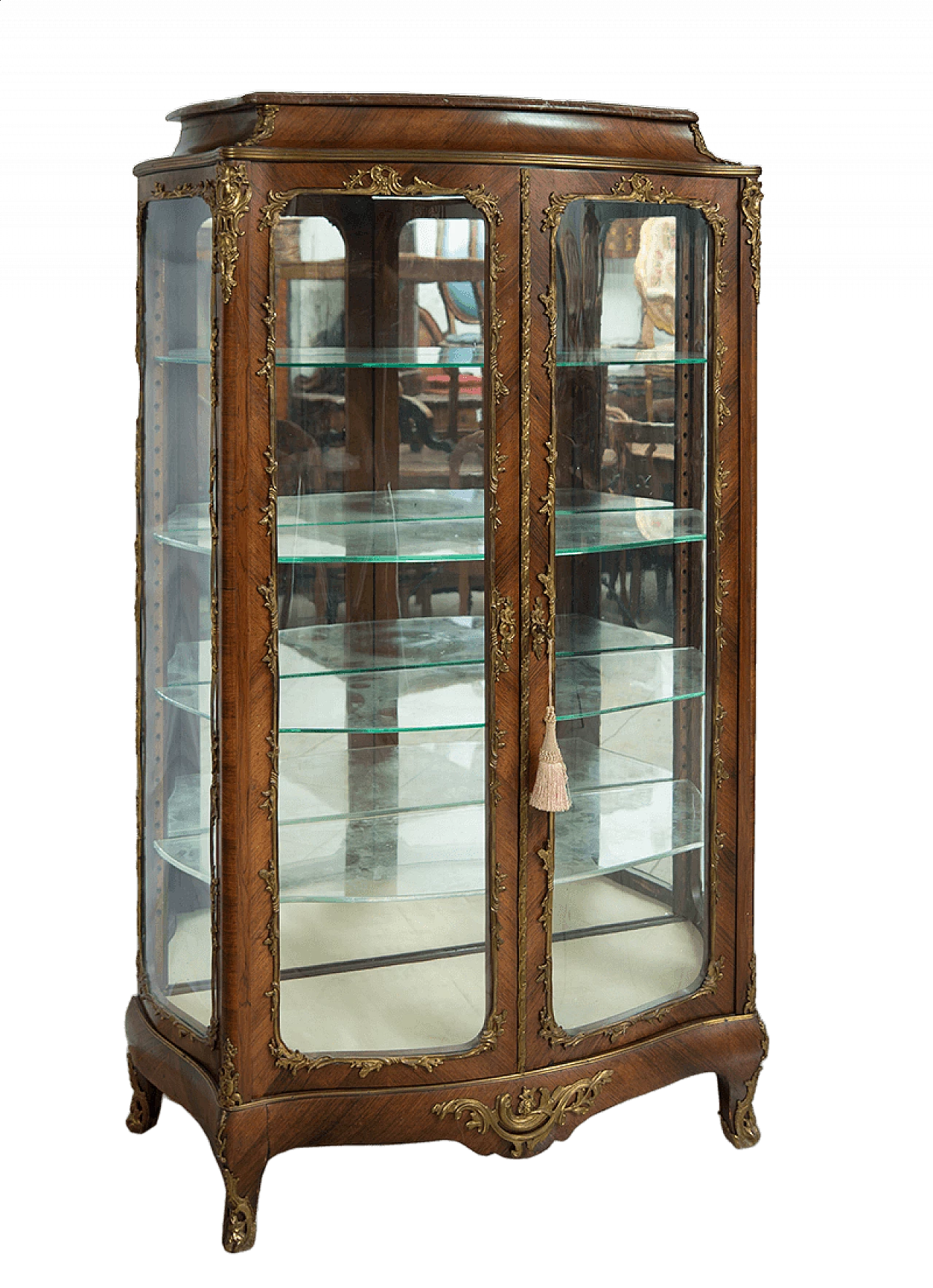 Napoleon III glass cabinet made of wood, gilt bronze and glass, mid-19th century 8