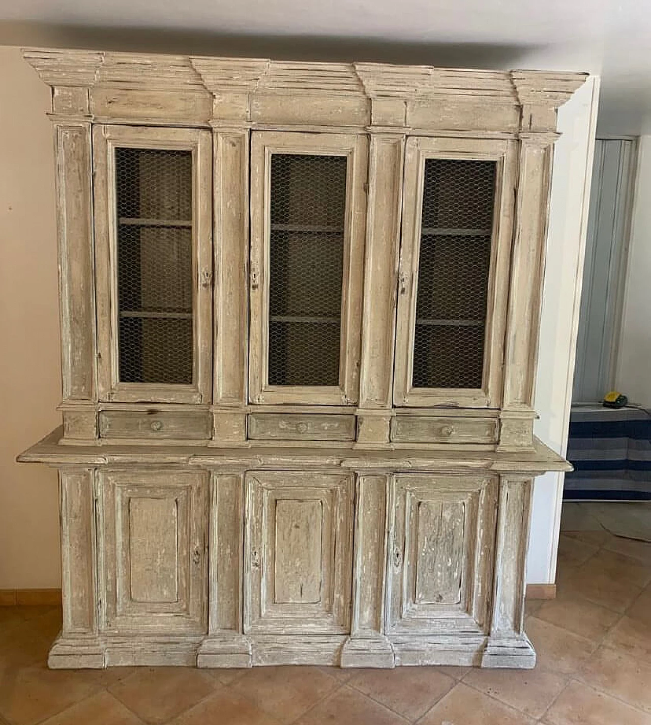 Lacquered wood double-body cabinet, 19th century 1