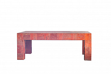 Red marble coffee table, 1980s