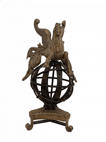 Sculpture of Pegasus on astrolabe by Lam Lee Group Dallas, 1990