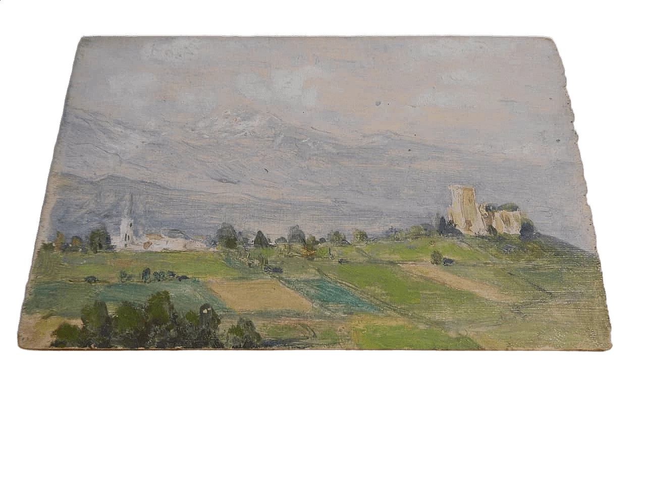 Paesaggio olio su tavola di Pirenei 7