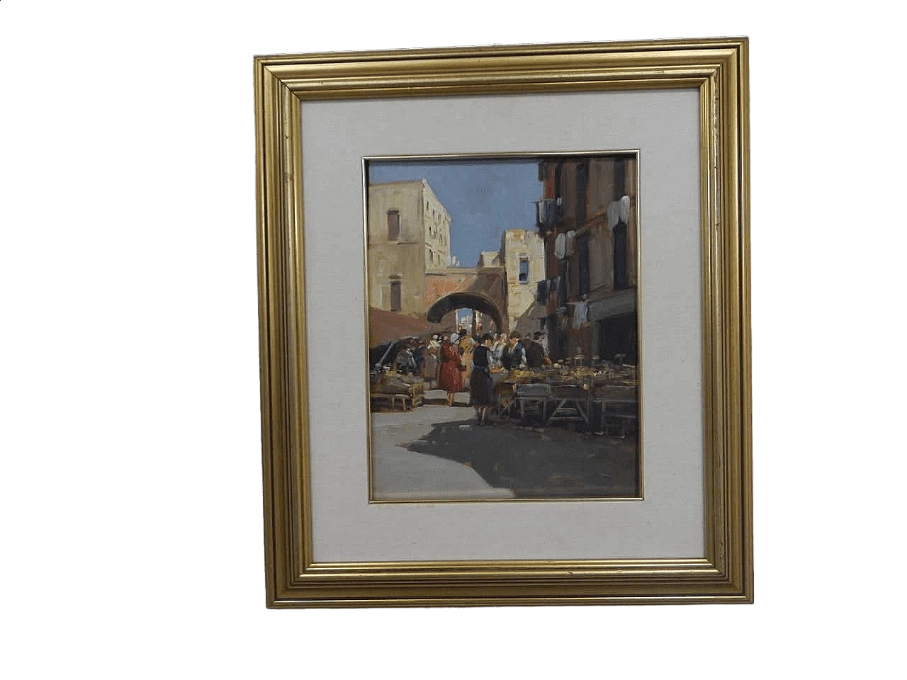 Pupini, mercato, dipinto a olio, anni '60 10