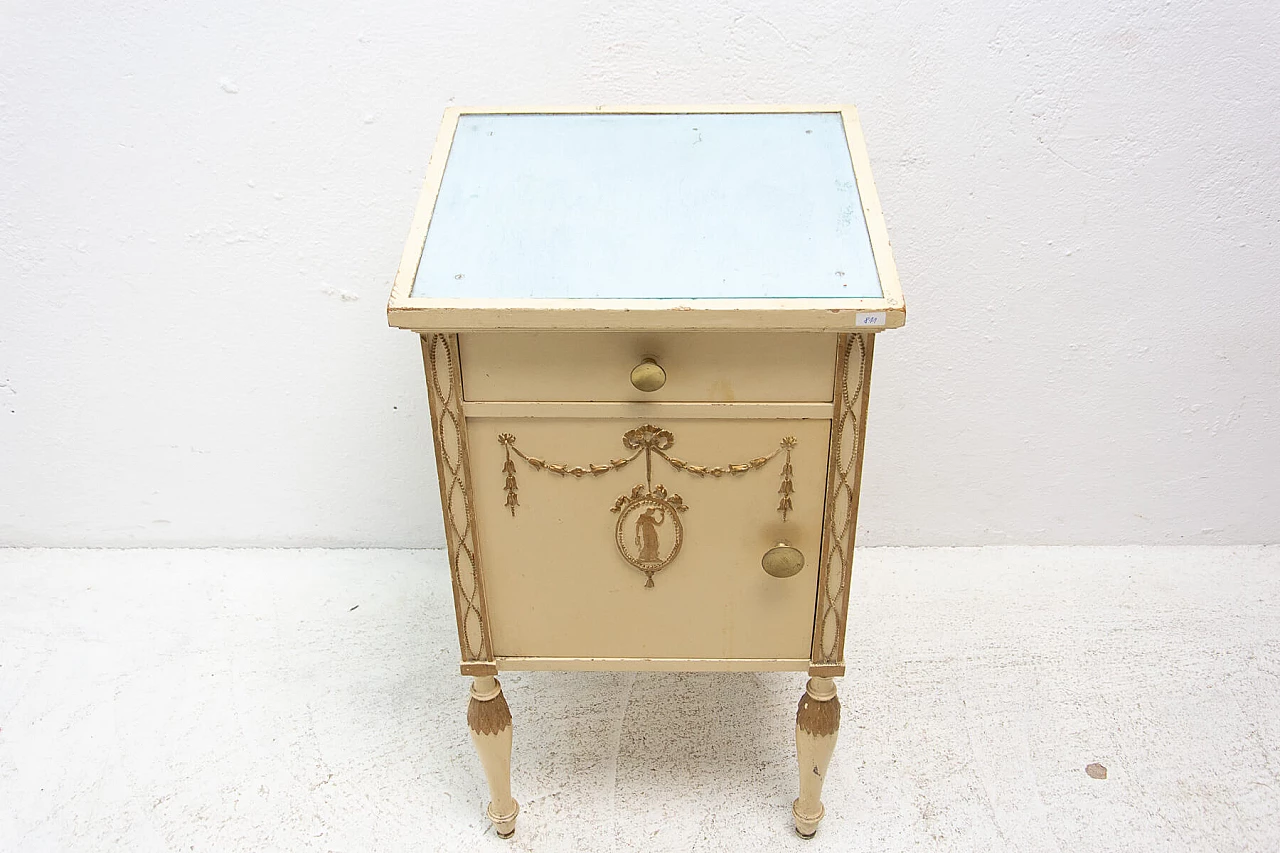 Comodino in legno e vetro per Portois & Fix, '900 3