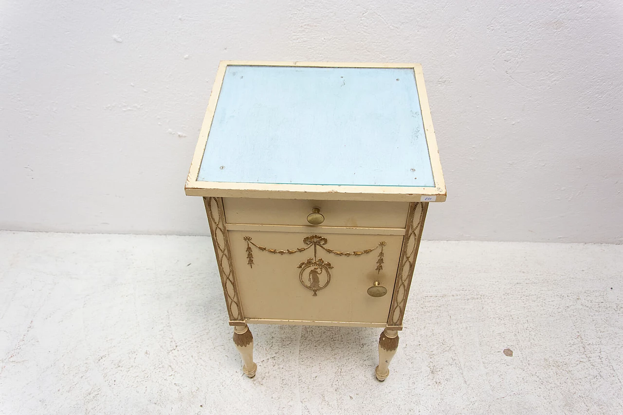 Comodino in legno e vetro per Portois & Fix, '900 4