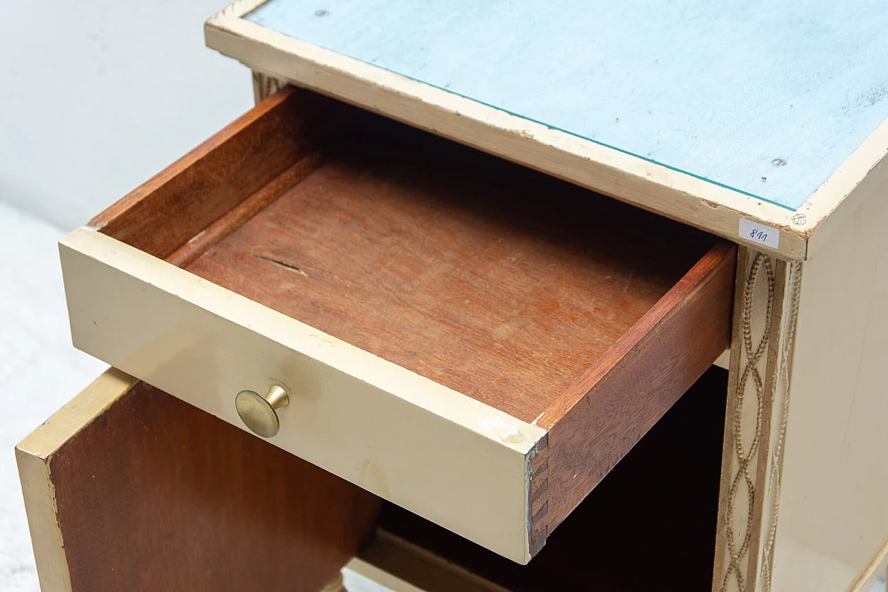 Comodino in legno e vetro per Portois & Fix, '900 7