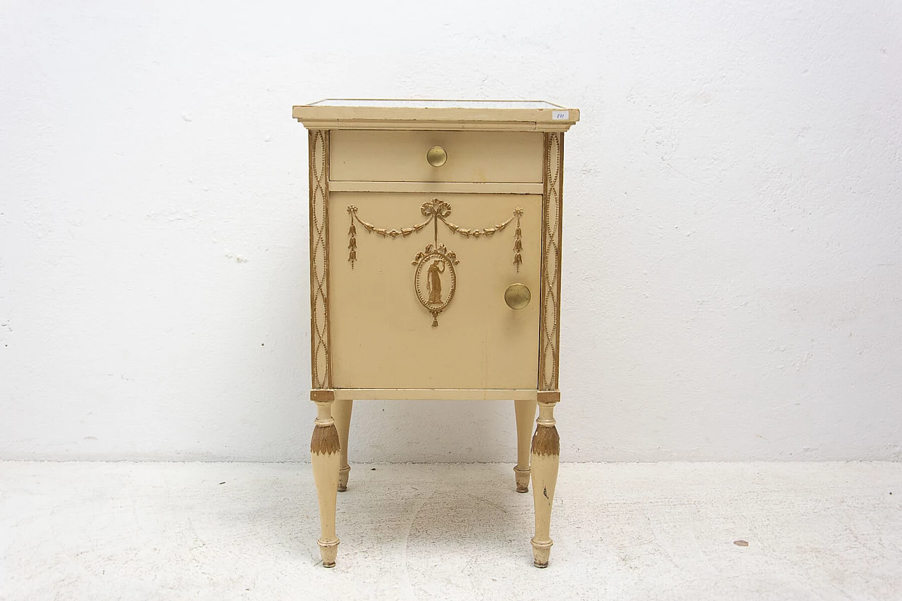 Comodino in legno e vetro per Portois & Fix, '900 12