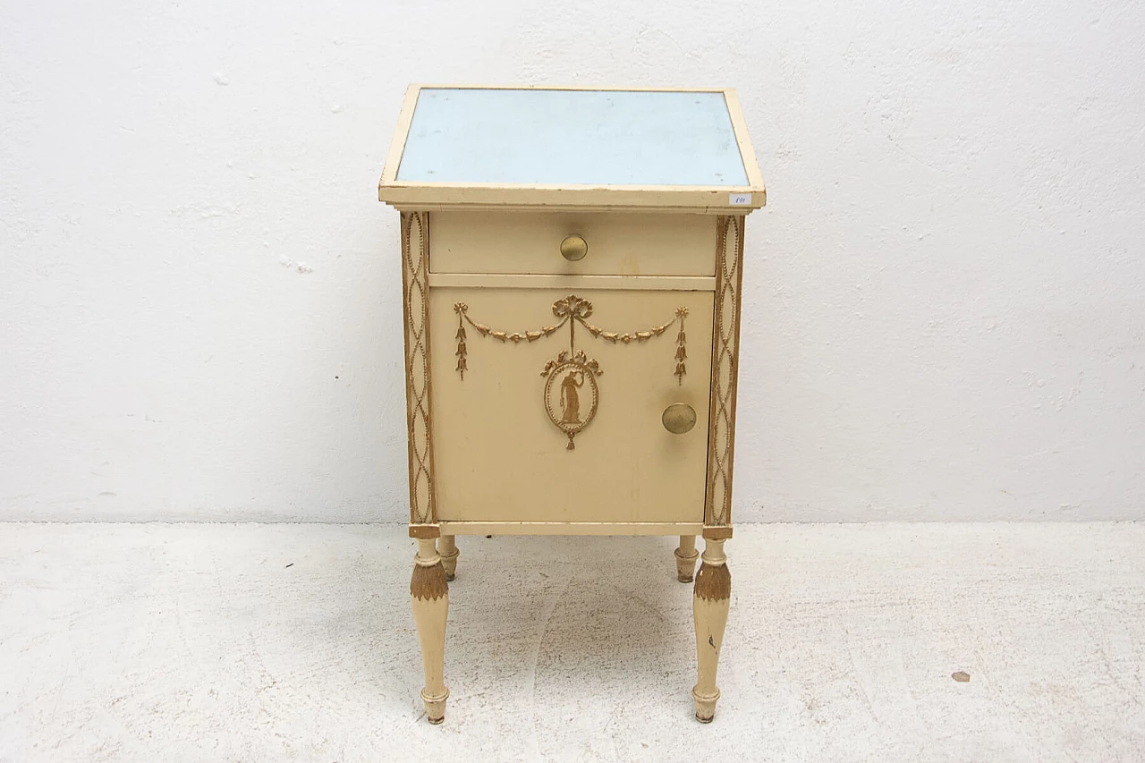 Comodino in legno e vetro per Portois & Fix, '900 13