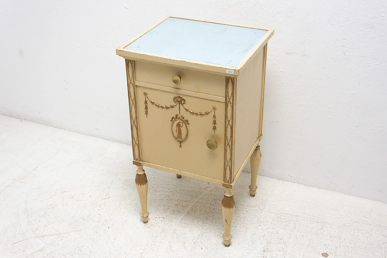 Comodino in legno e vetro per Portois & Fix, '900 14