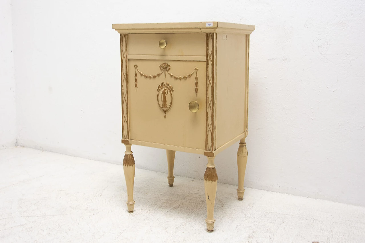 Comodino in legno e vetro per Portois & Fix, '900 15