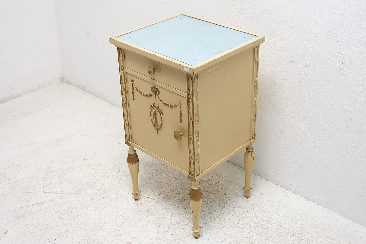 Comodino in legno e vetro per Portois & Fix, '900 16