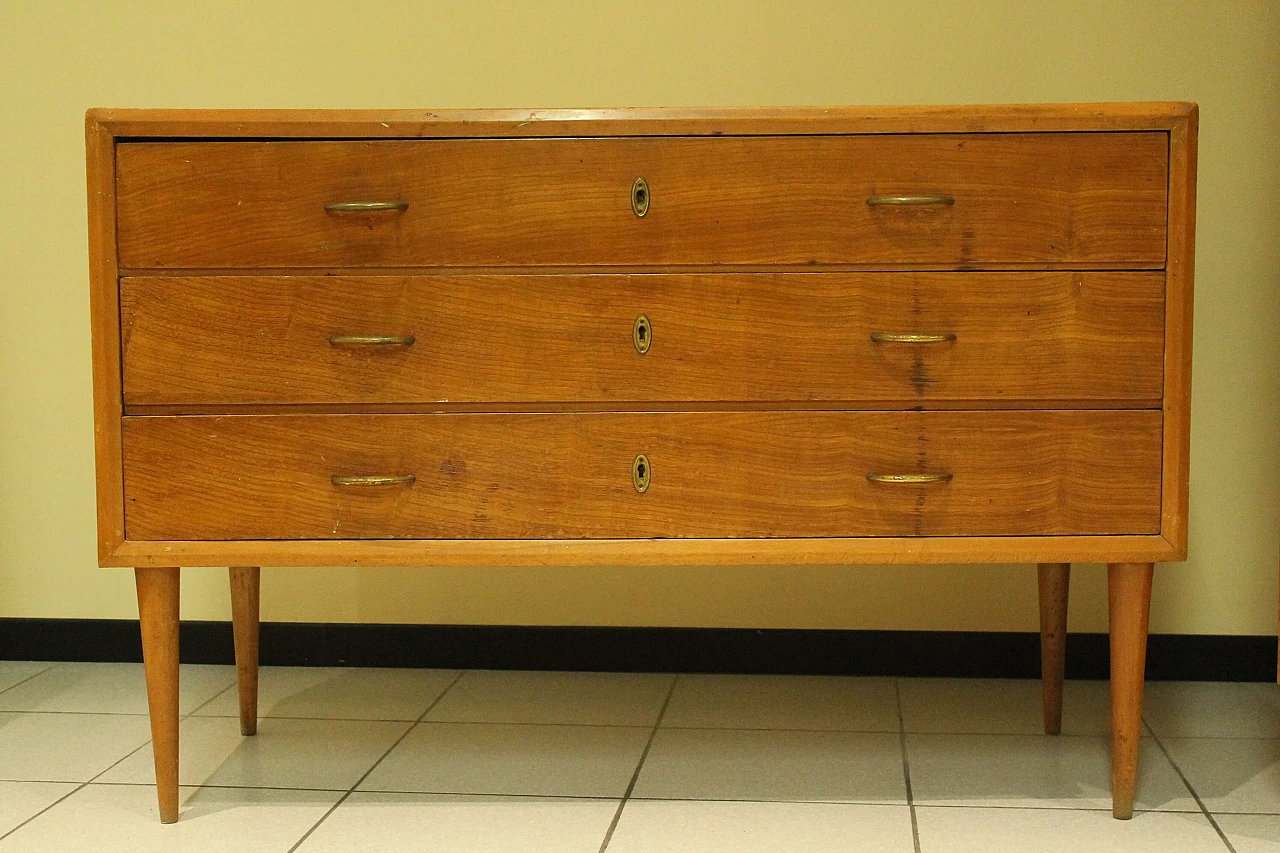 Wooden bed, chest of drawers and closet, 1960s 2