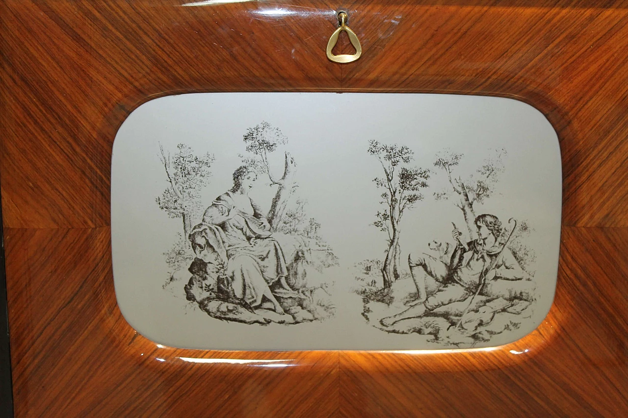 Sideboard with decorated glass, 19th century 4