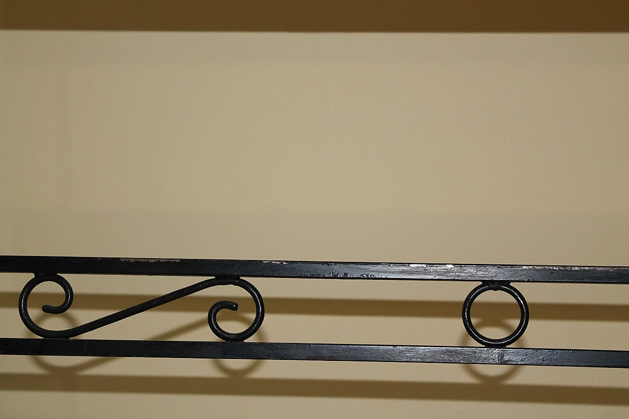 Art Deco metal and wood wall-mounted coat rack, early 20th century 4