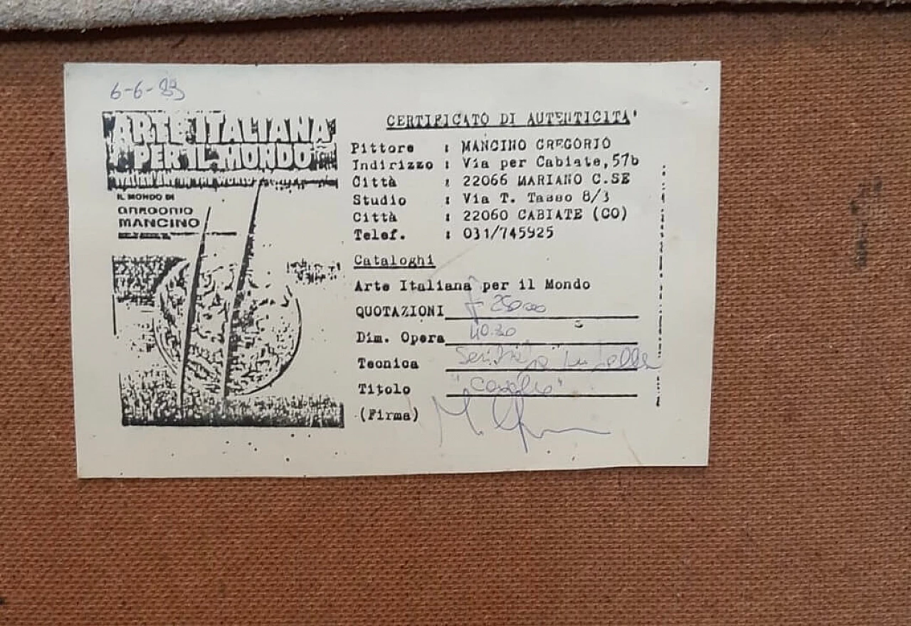 Gregorio Mancino, Cavallo, dipinto su pelle, 1989 4