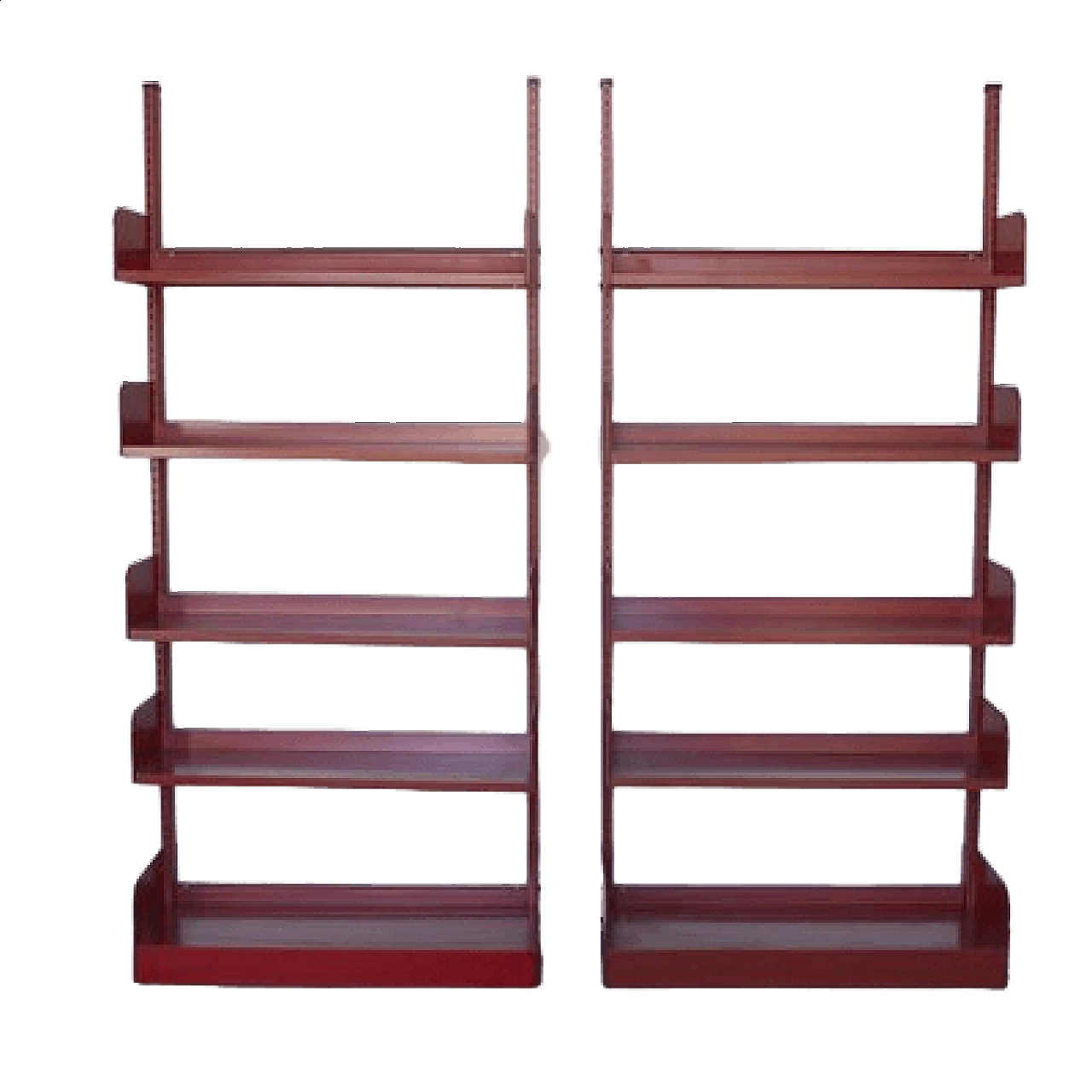 Libreria in metallo laccato rosso di Gio Ponti per Parma Antonio & Figli, anni '60 9