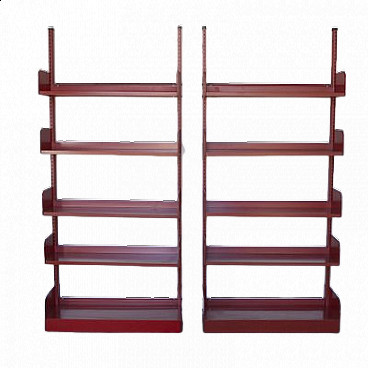 Red lacquered metal bookcase by Gio Ponti for Parma Antonio & Figli, 1960s