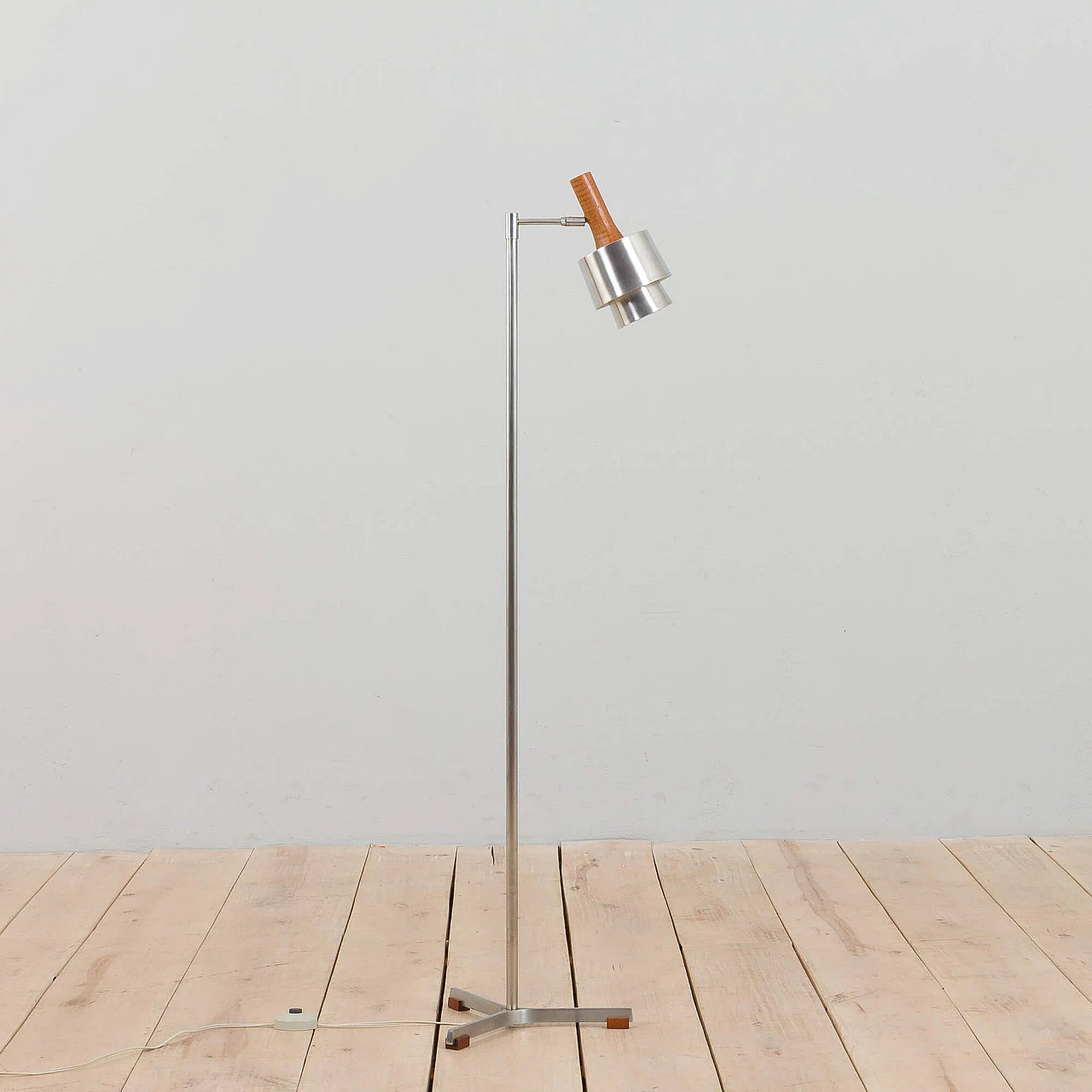 Steel and teak floor lamp by Jo Hammerborg for Fog & Mørup, 1960s 1