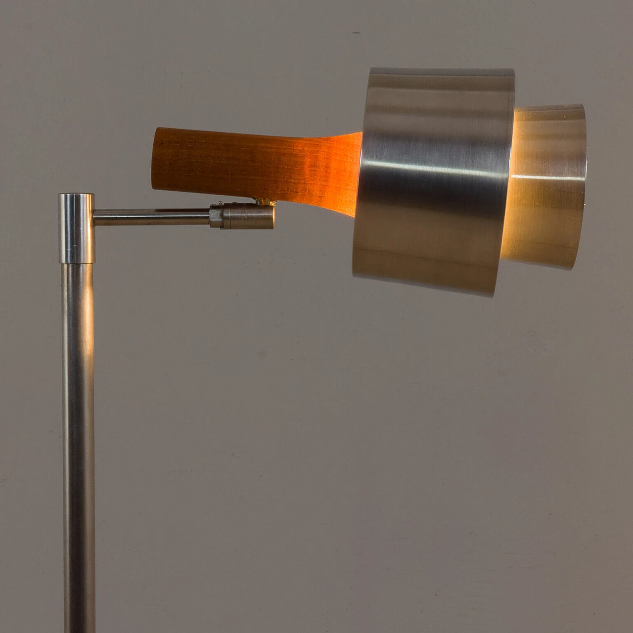 Steel and teak floor lamp by Jo Hammerborg for Fog & Mørup, 1960s 4