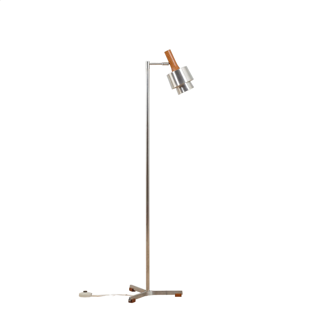 Steel and teak floor lamp by Jo Hammerborg for Fog & Mørup, 1960s 16