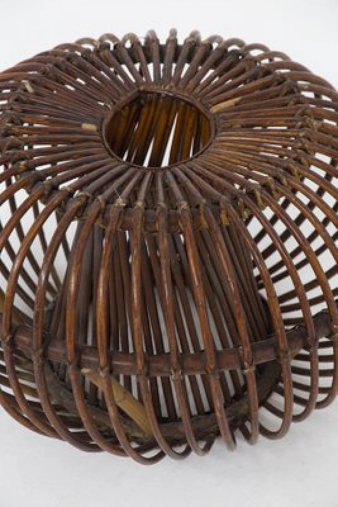 Pouf sferico in vimini, anni '50 3