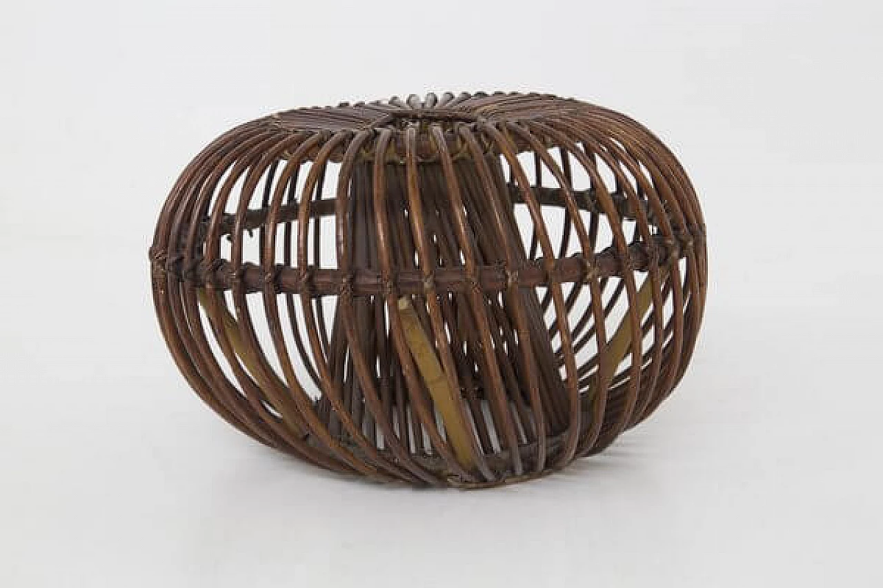Spherical wicker pouf, 1950s 5