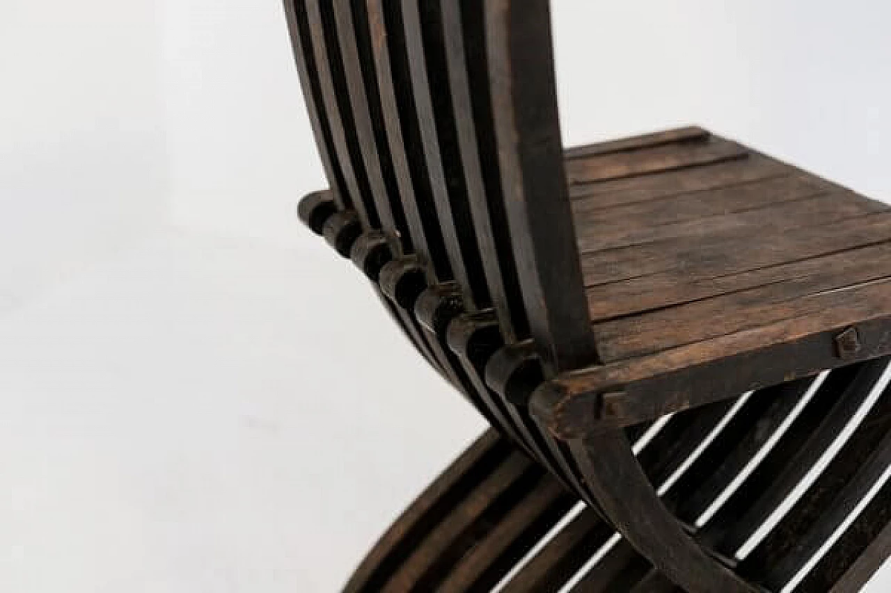 Inlaid wood folding chair, 1930s 2