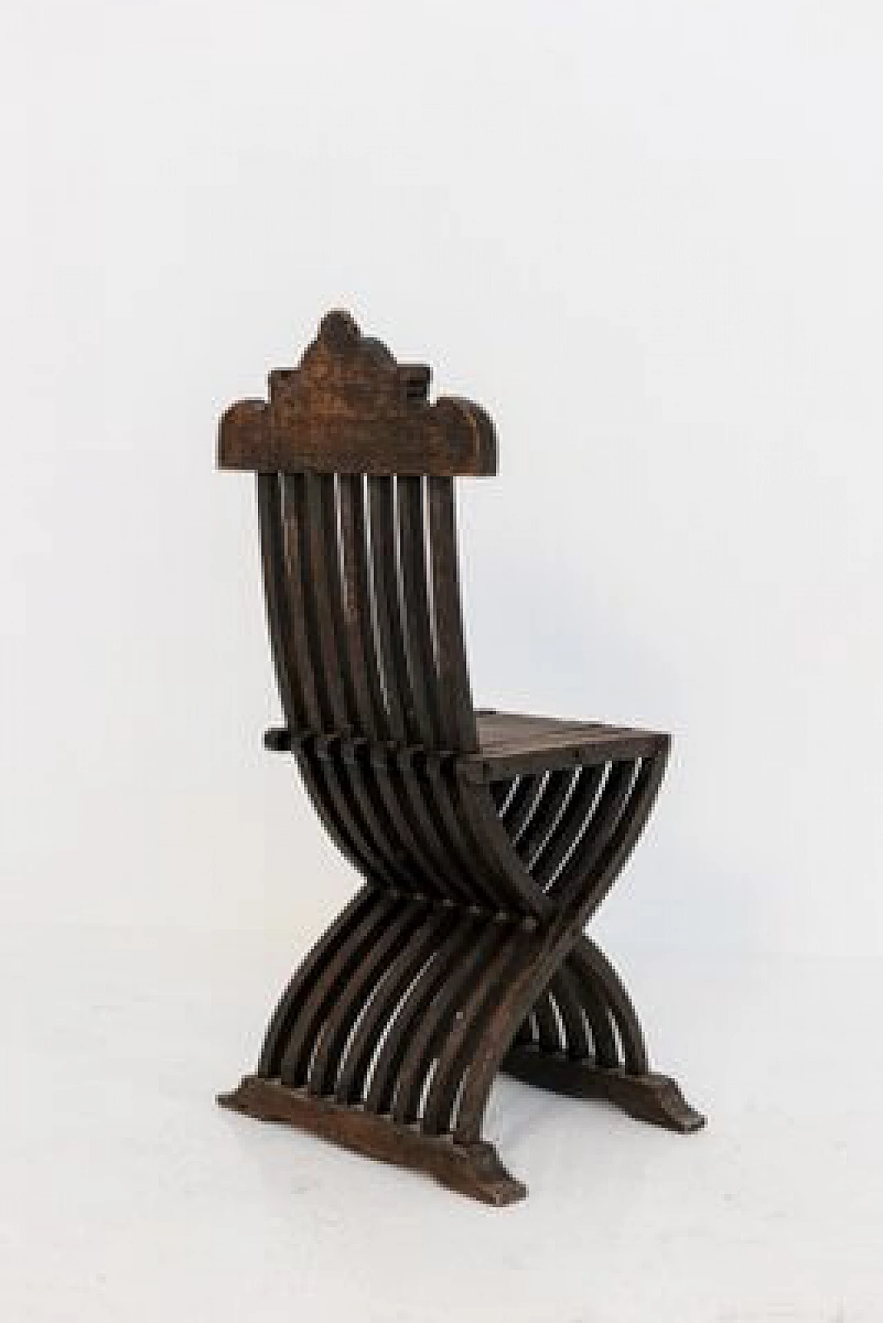 Inlaid wood folding chair, 1930s 4
