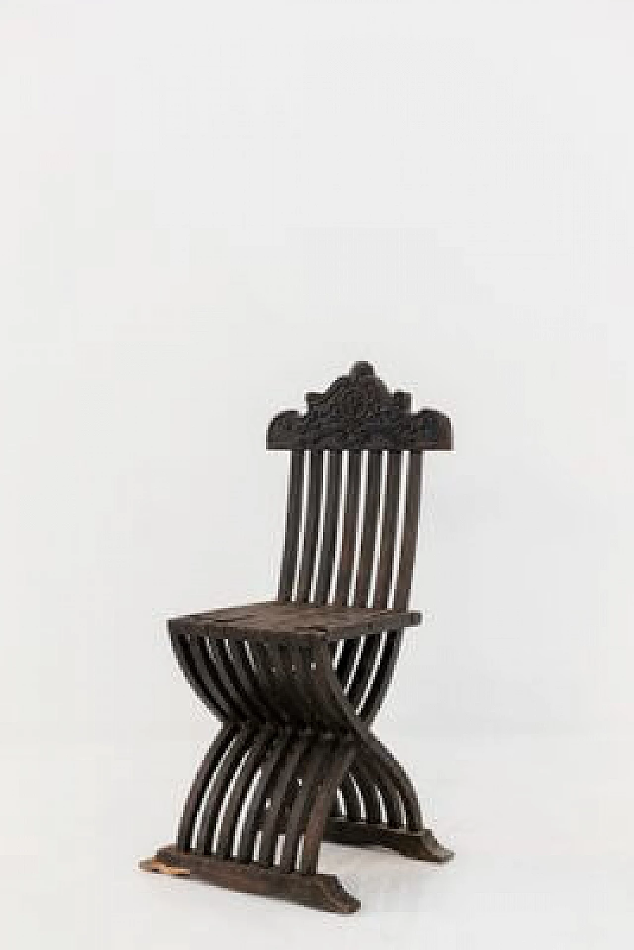 Inlaid wood folding chair, 1930s 5