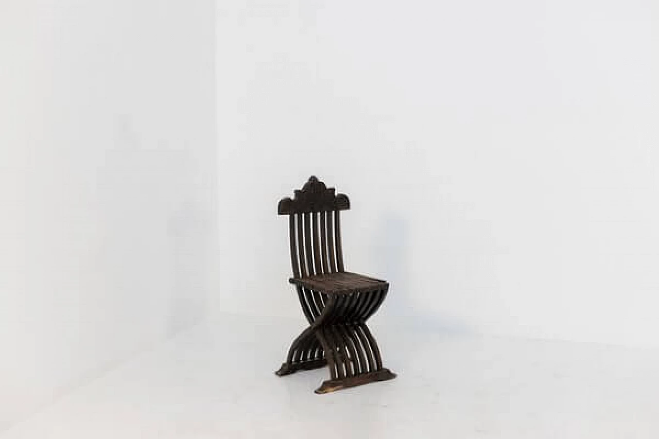 Inlaid wood folding chair, 1930s 13