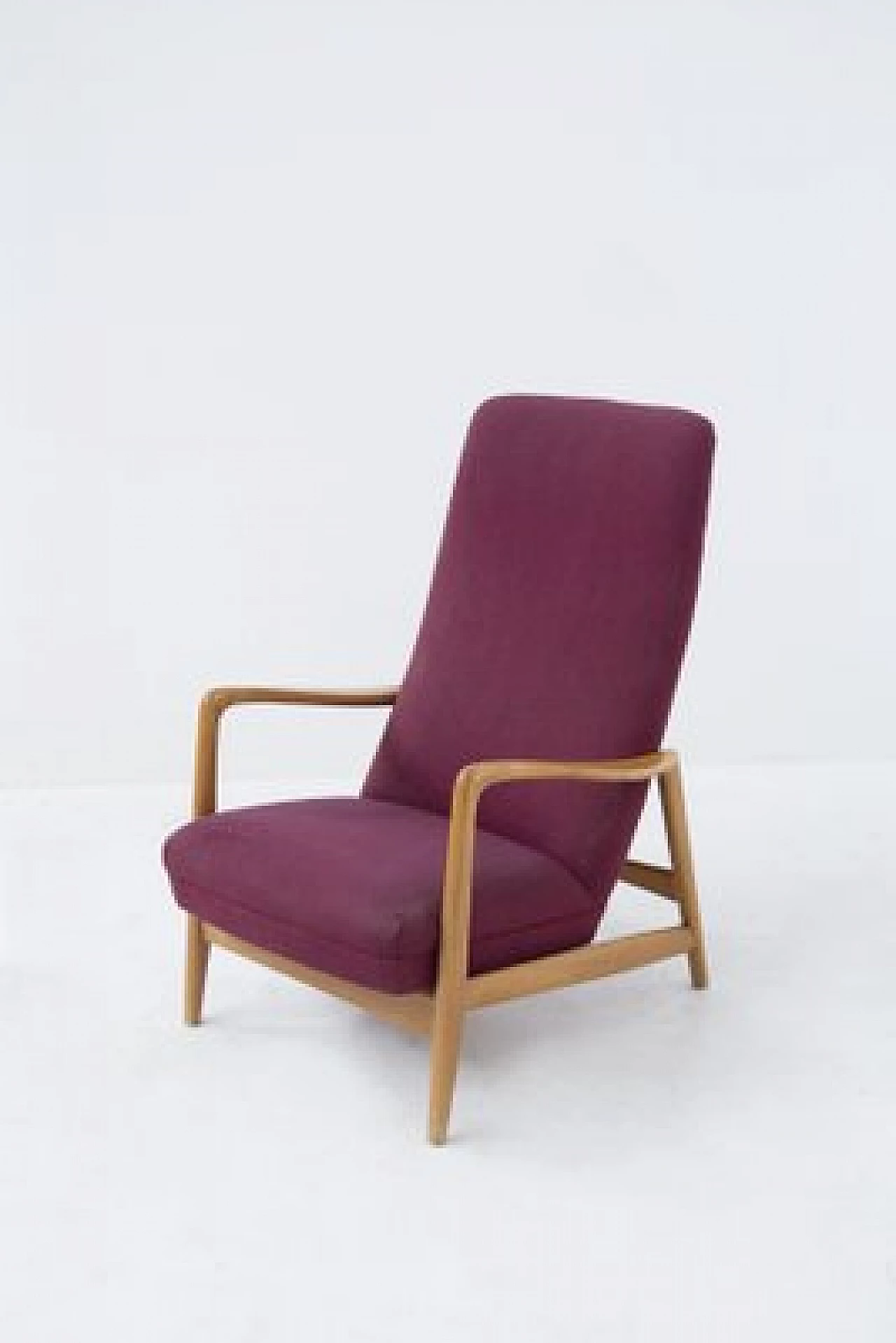 Wooden reclining armchair by Gio Ponti, 1950s 1