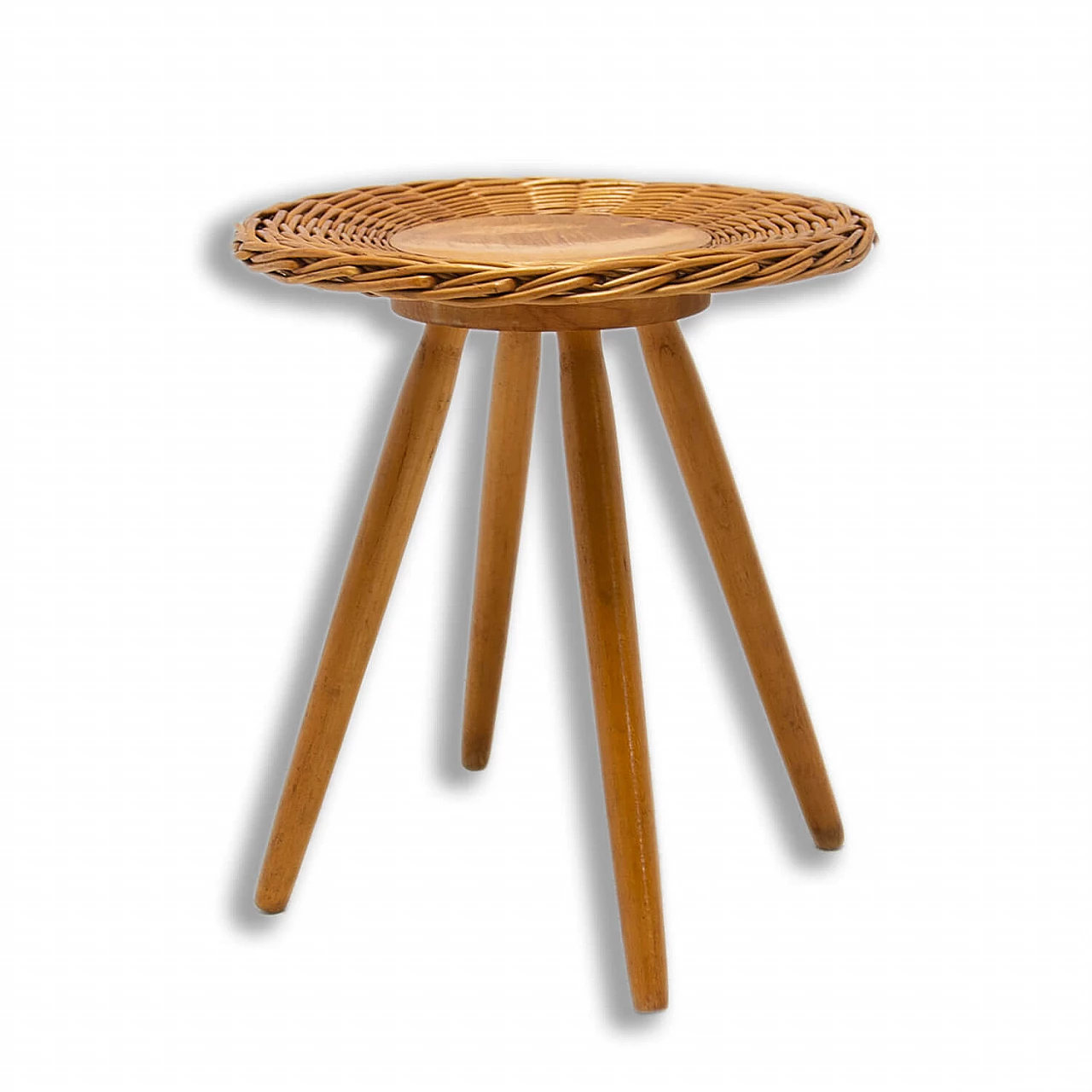 Wicker stool by Jan Kalous for ÚLUV, 1960s 1