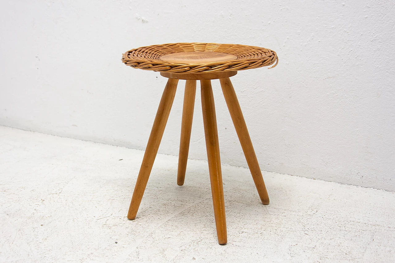 Wicker stool by Jan Kalous for ÚLUV, 1960s 2