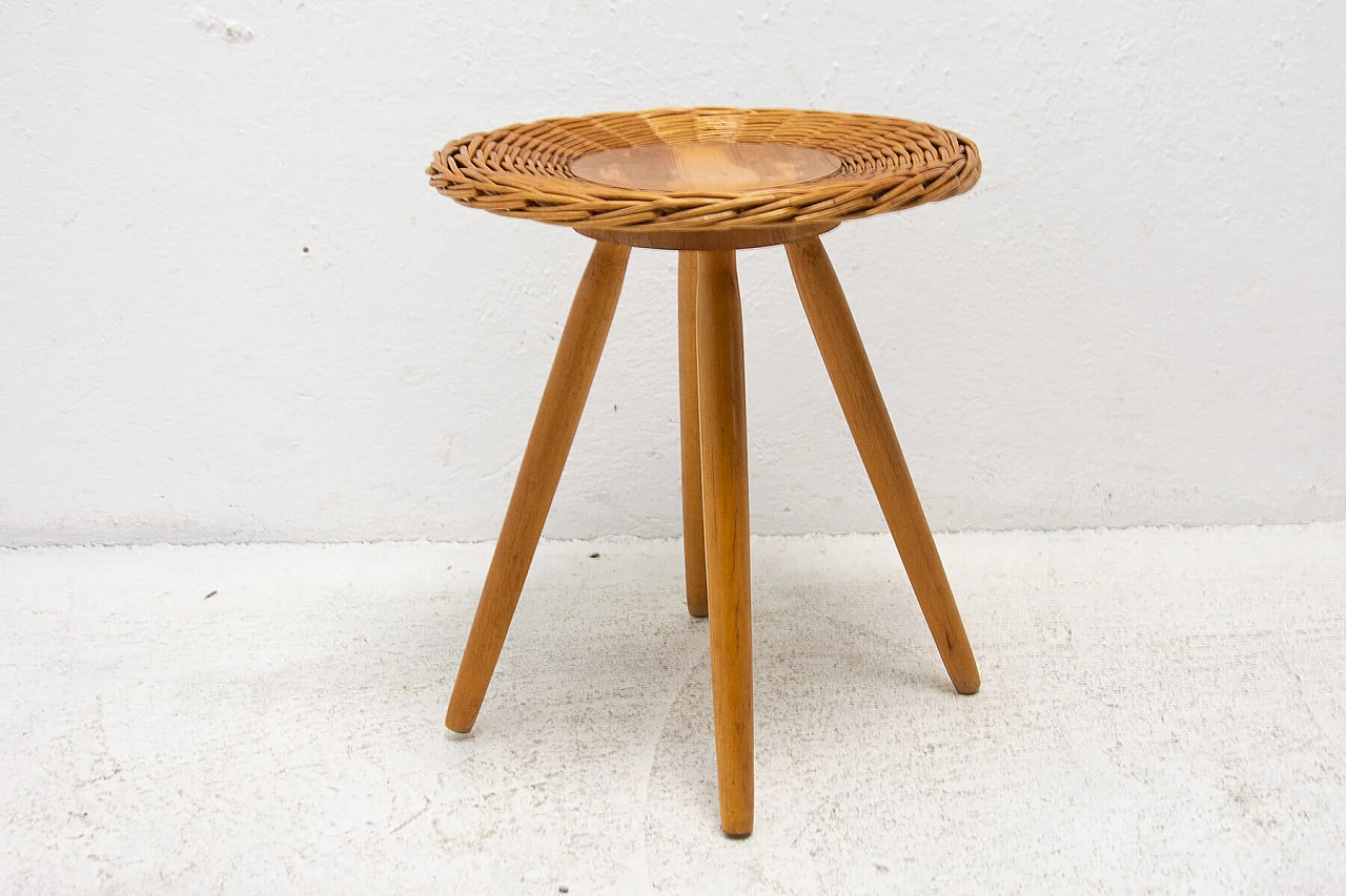 Wicker stool by Jan Kalous for ÚLUV, 1960s 4