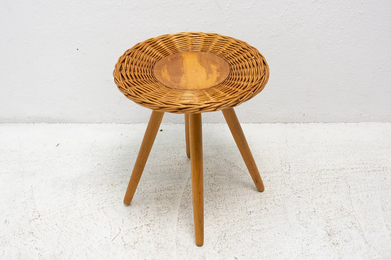 Wicker stool by Jan Kalous for ÚLUV, 1960s 5