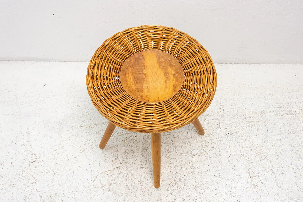 Wicker stool by Jan Kalous for ÚLUV, 1960s 6