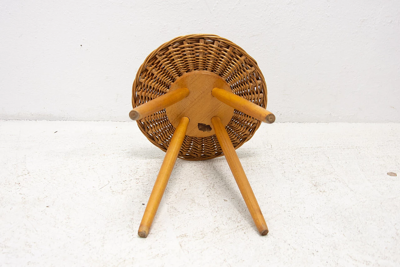 Wicker stool by Jan Kalous for ÚLUV, 1960s 10