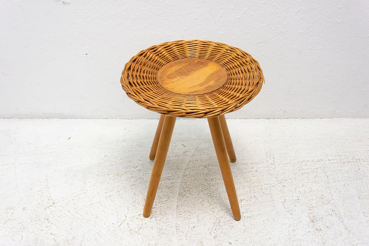 Wicker stool by Jan Kalous for ÚLUV, 1960s 12