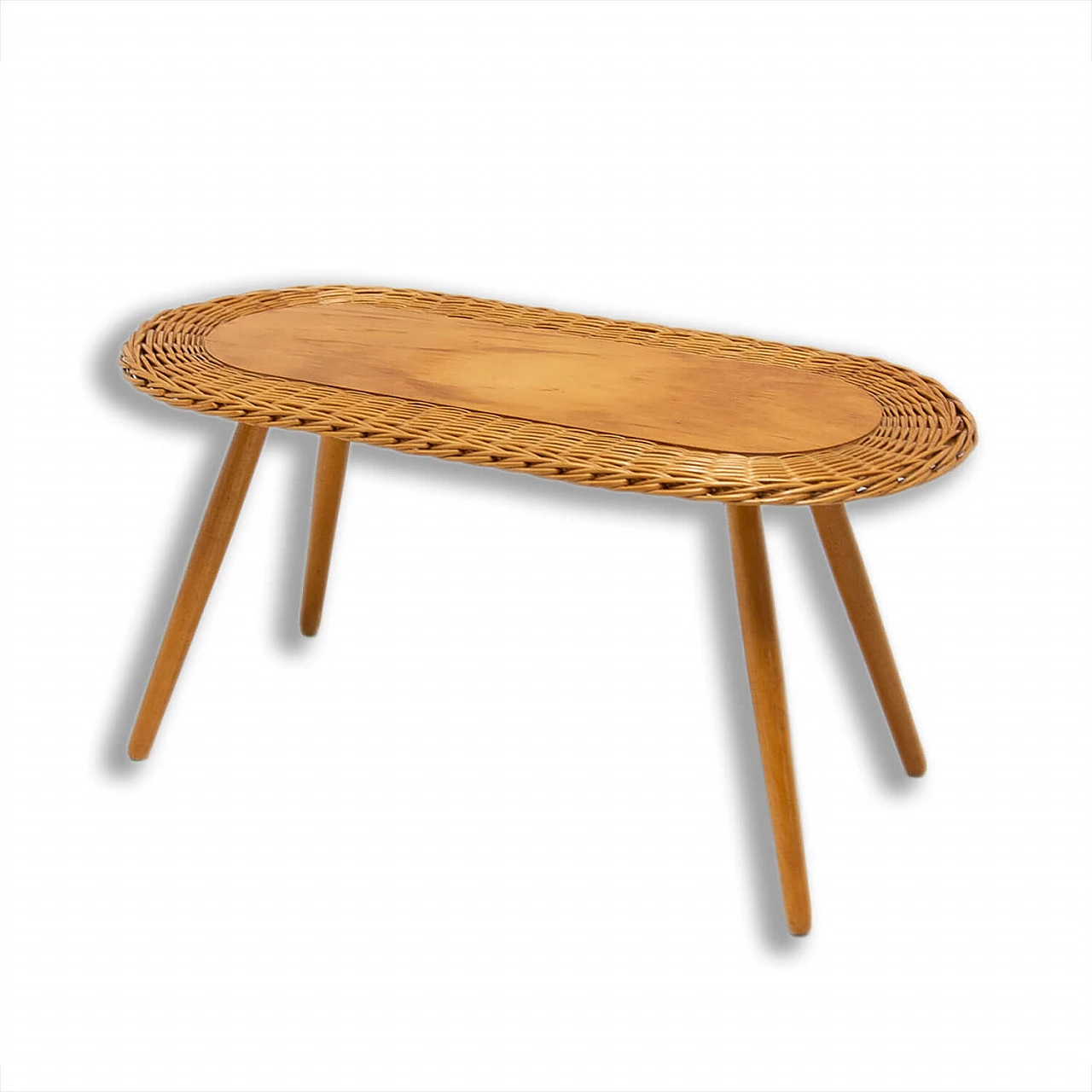 Wicker stool by Jan Kalous for ÚLUV, 1960s 1