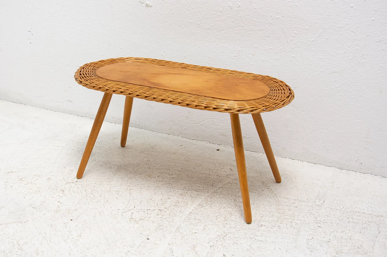 Wicker stool by Jan Kalous for ÚLUV, 1960s 2