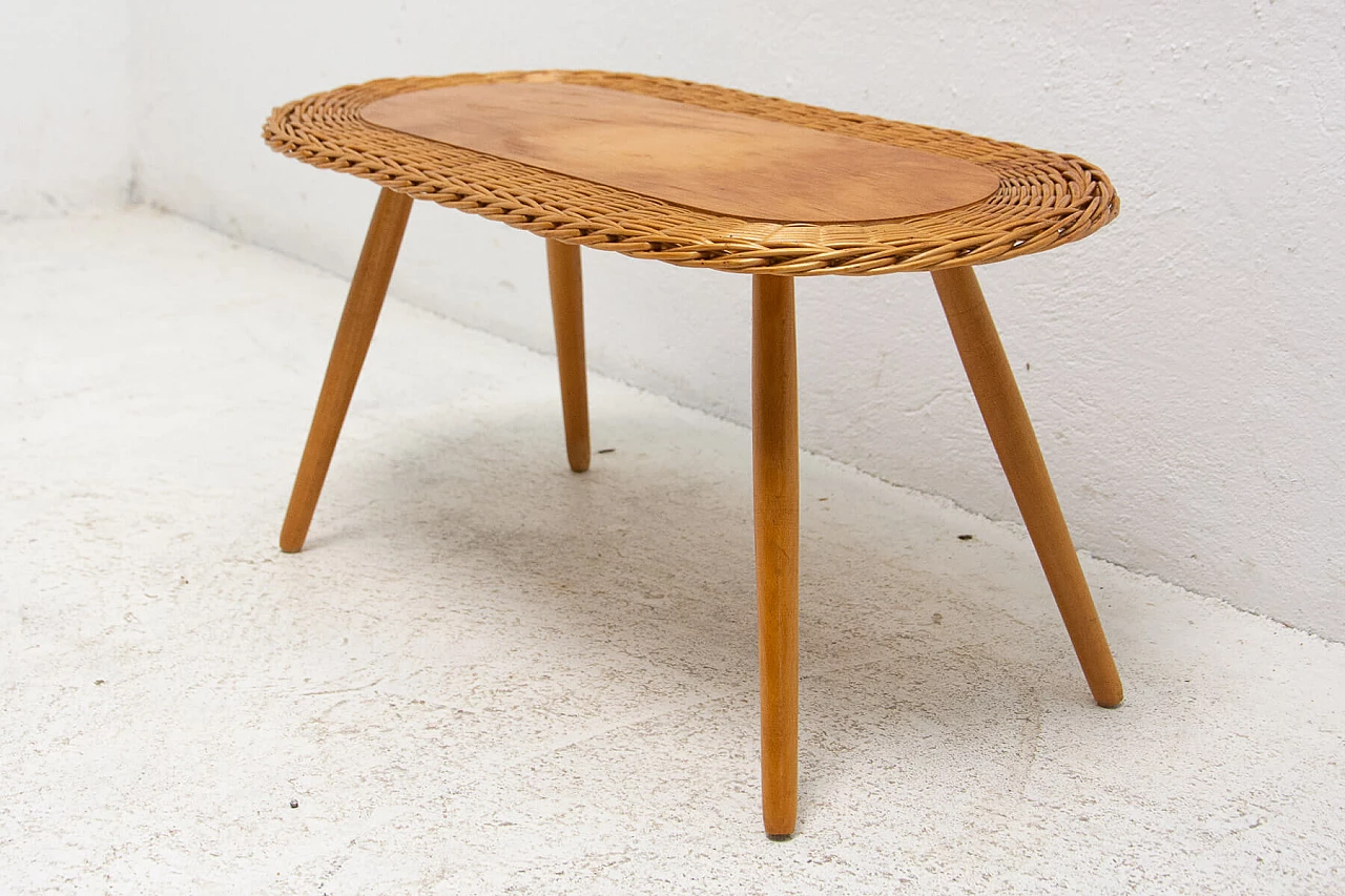 Wicker stool by Jan Kalous for ÚLUV, 1960s 4