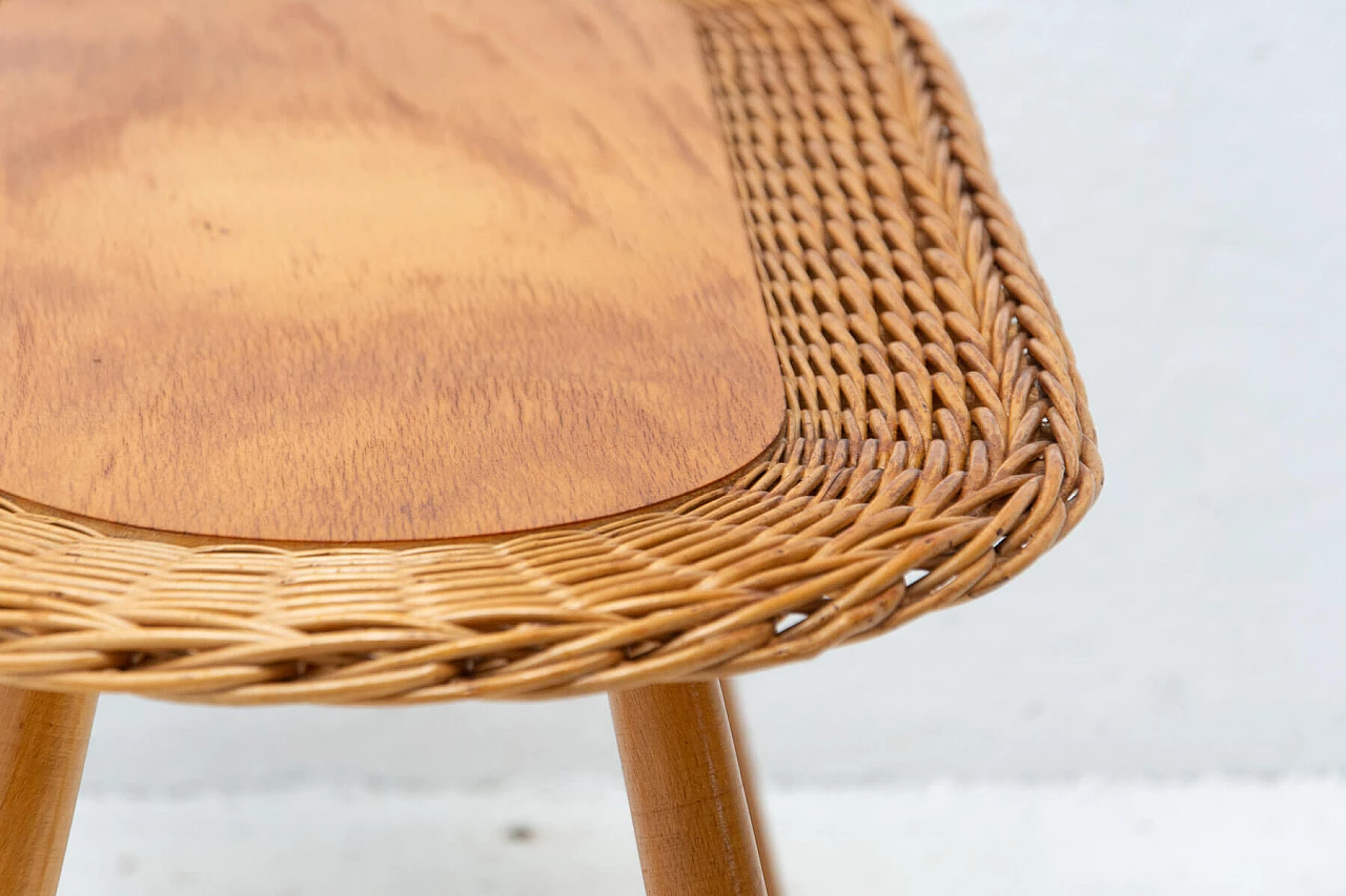 Wicker stool by Jan Kalous for ÚLUV, 1960s 8