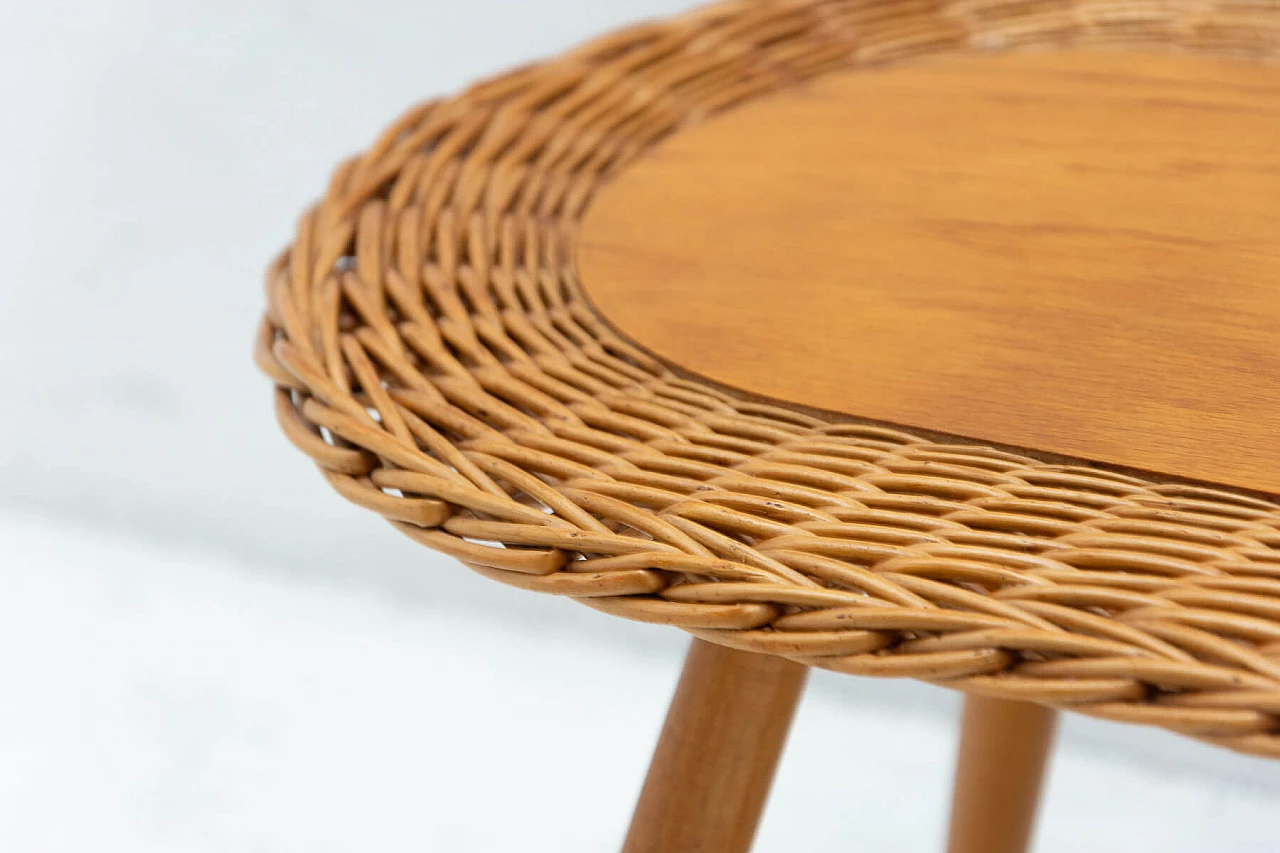 Wicker stool by Jan Kalous for ÚLUV, 1960s 9