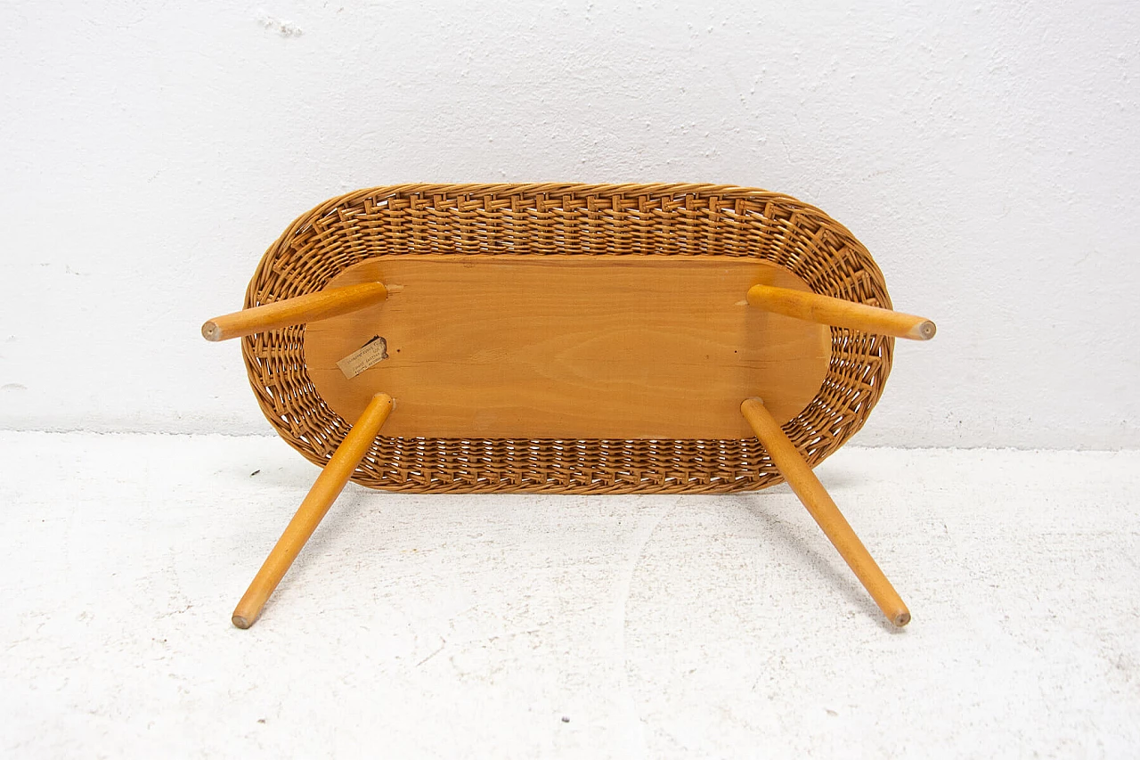 Wicker stool by Jan Kalous for ÚLUV, 1960s 10