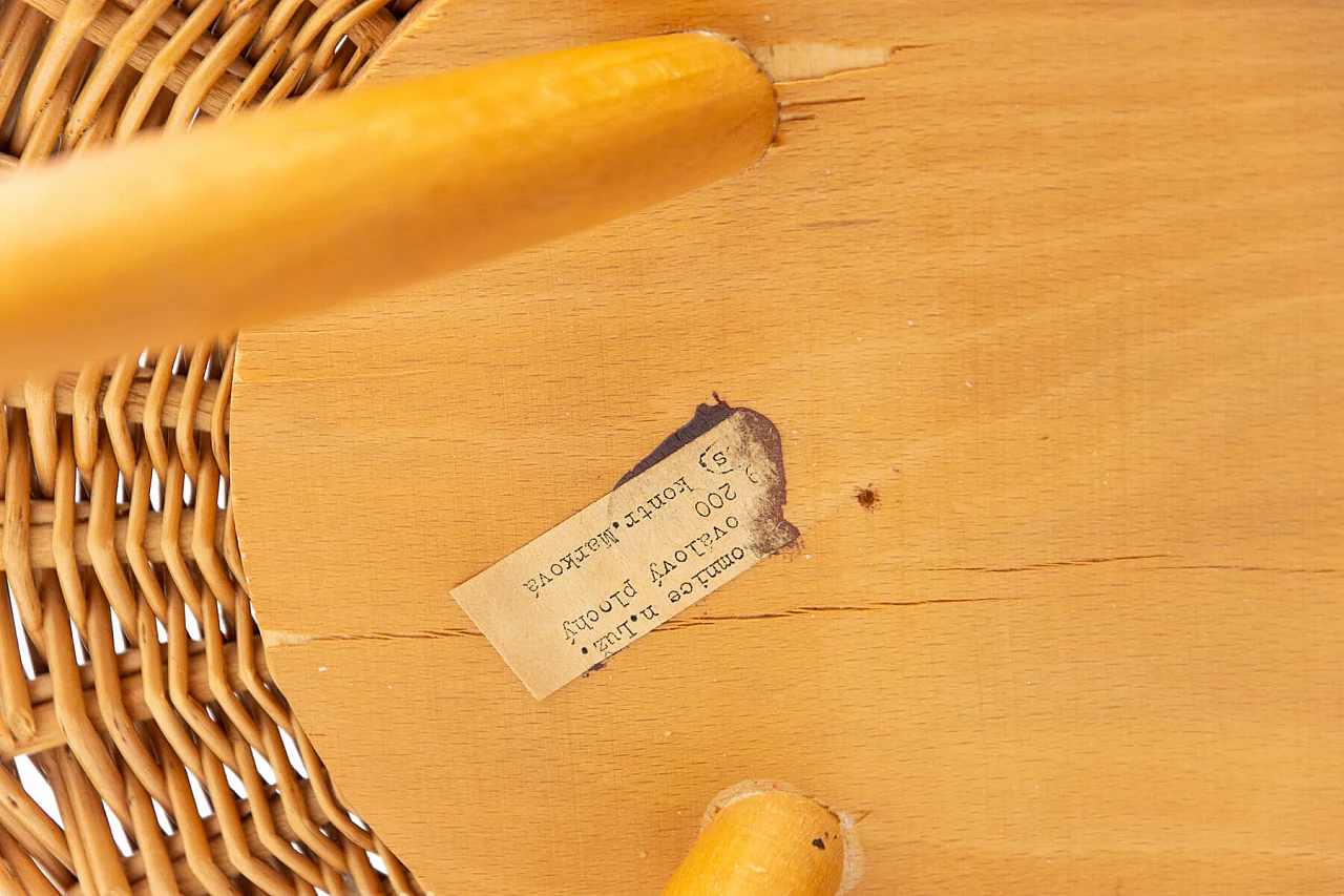 Wicker stool by Jan Kalous for ÚLUV, 1960s 11