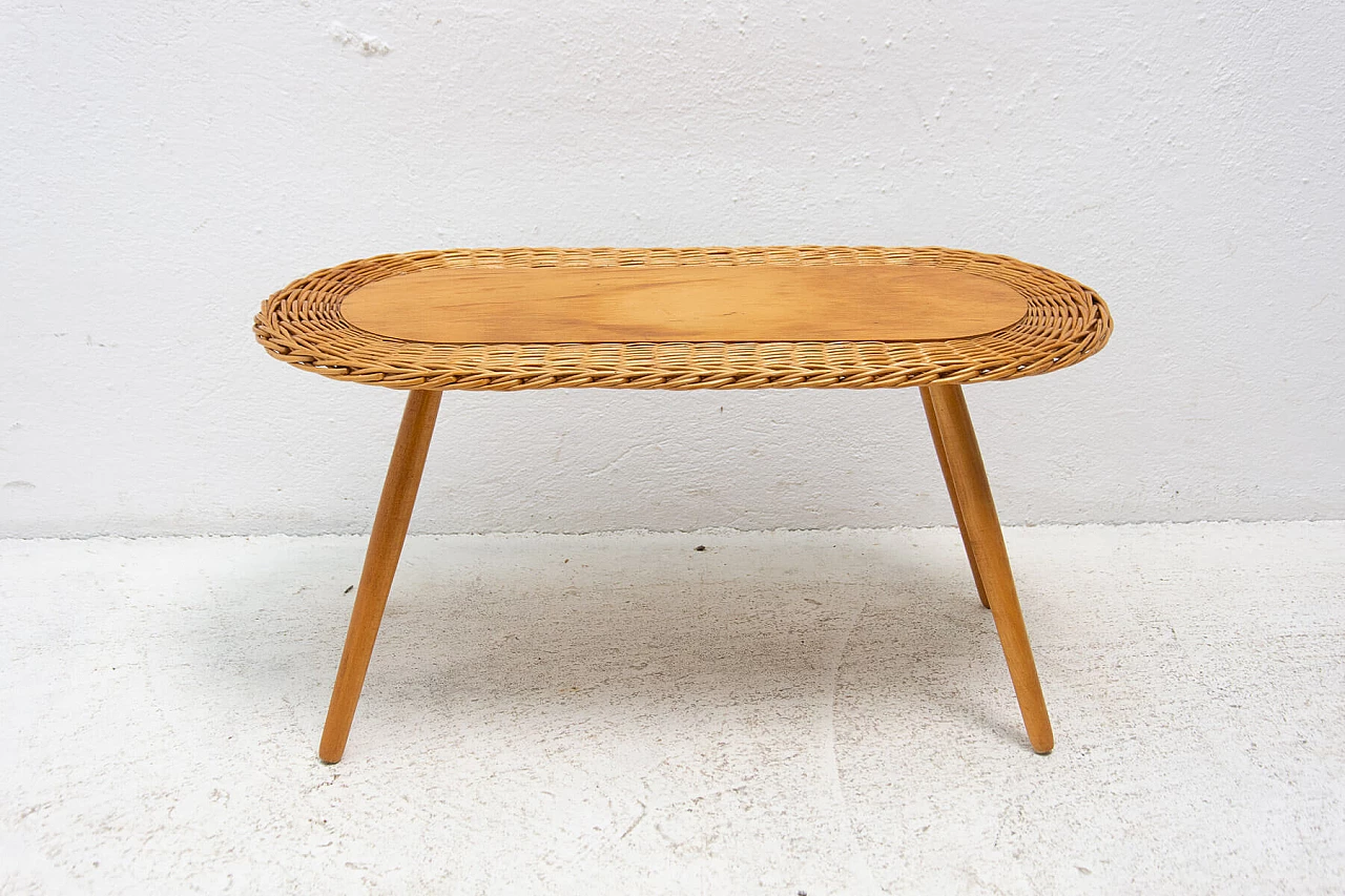 Wicker stool by Jan Kalous for ÚLUV, 1960s 12