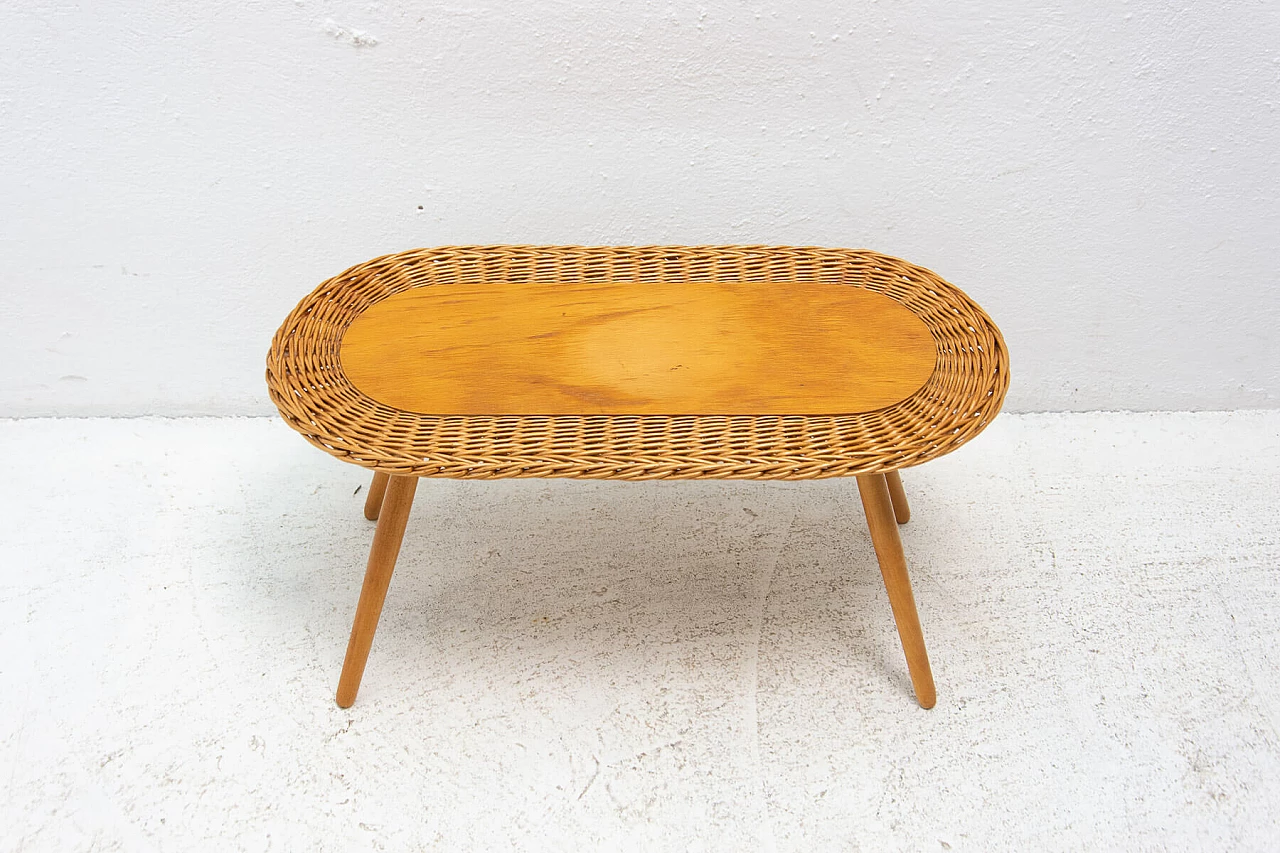 Wicker stool by Jan Kalous for ÚLUV, 1960s 13