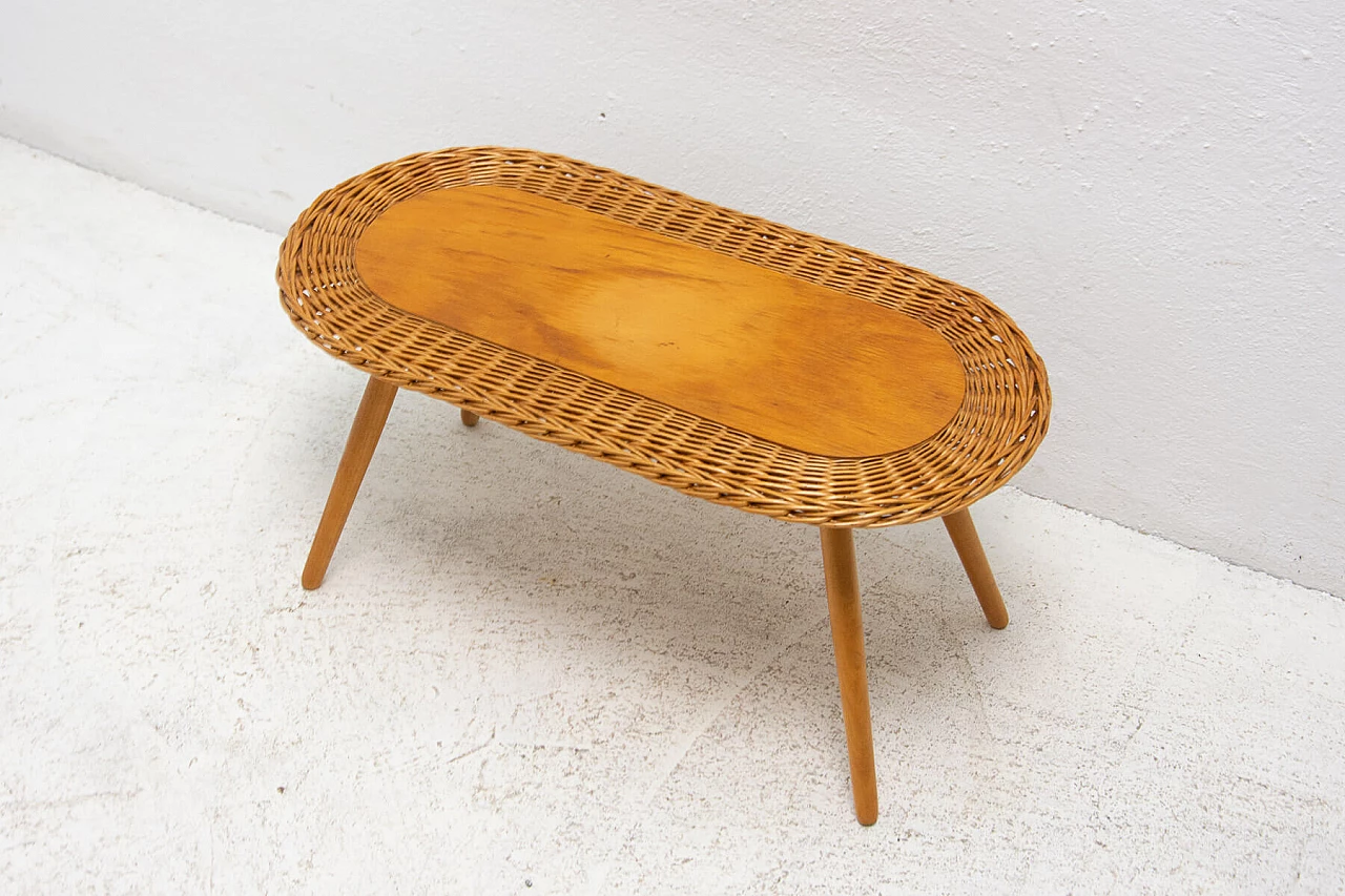 Wicker stool by Jan Kalous for ÚLUV, 1960s 14