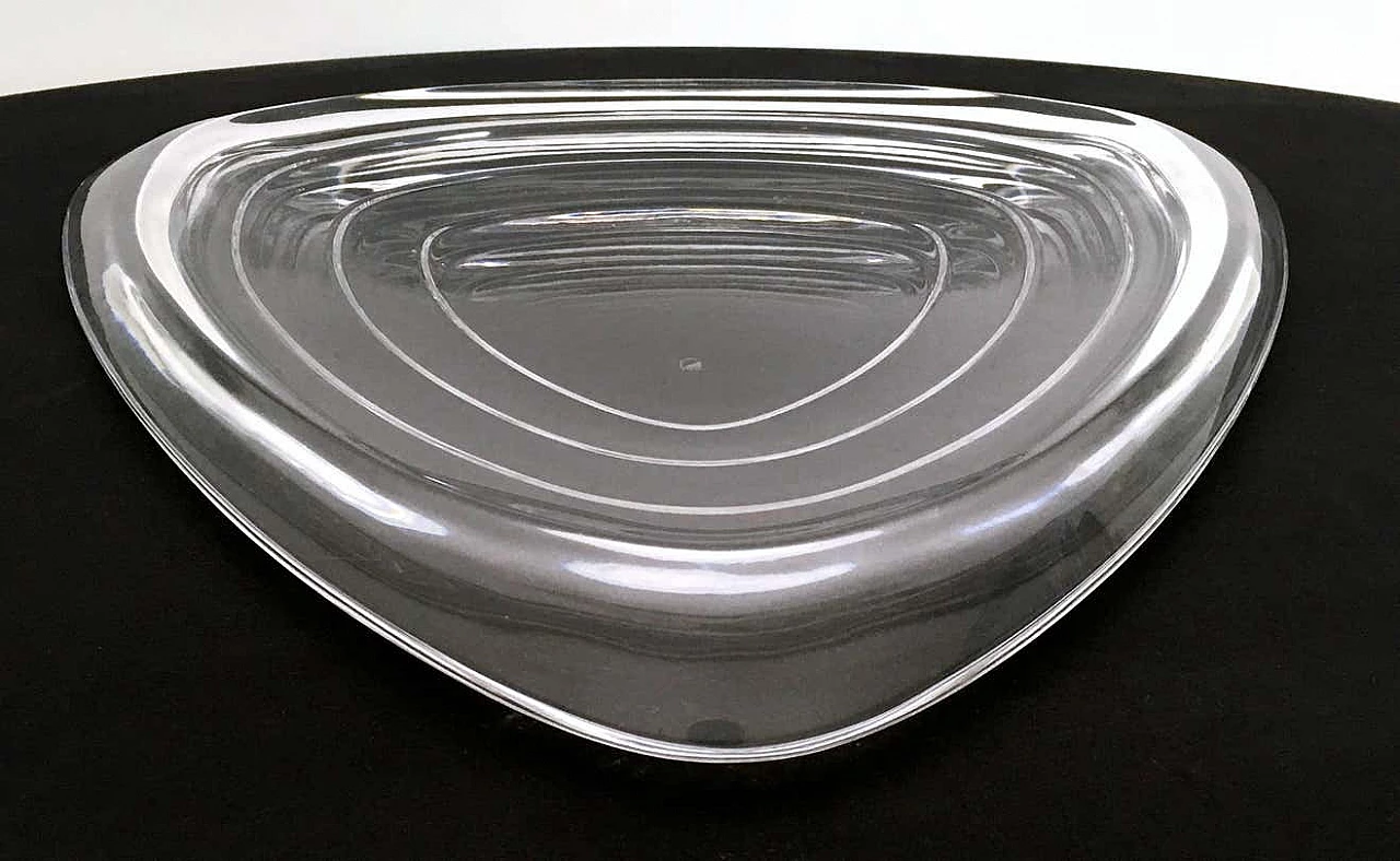 Triangular glass plate by Angelo Mangiarotti for Cristallerie Colle, 1990s 5